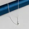 Collane con ciondolo Collana in argento sterling 925 2MM 16-30 pollici Collana a catena a maglie laterali per le donne Moda regalo di nozze Accessori per gioielli con fascino YQ240124