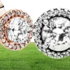925 Sterling Silber Round Sparkle Stud Ohrringe Pave Cubic Zirkonia Mode Frauen Hochzeit Engagement Schmuck Accessoires9941747