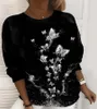 Men's Hoodies Boutique Butterfly Print Sweatshirt For Women Winter Warm Hoodie Street Casual Wear Comfortable Fashion Top