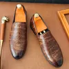 Krokodilpatroon Loafer Schoenen voor Heren PU Effen Kleur Mode Veelzijdige Dagelijkse Heren Heren Casual Schoenen