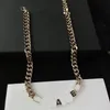 Schmuck Halsketten weiß plattiert 925 Silber abgestuft Luxusmarke Designer Buchstaben geometrisch berühmte Frauen runder Kristall Strass Gold 167