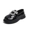 Scarpe in pelle per bambini stile coreano Primavera Autunno Strass Ragazze Versatile Slip-on Semplici mocassini moda casual 240122