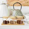 Dinnerware Sets 3 Pcs/1 Clear Container With Lid Glass Seasoning Bottle Condiment Pot Salt Shaker Jar Bamboo