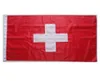 Drapeau suisse de haute qualité 3x5 FT bannière nationale 90x150 cm cadeau de fête de festival 100D polyester intérieur extérieur imprimé drapeaux et bannière8365212