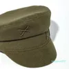 Bérets de marque de styliste pour femmes, casquette à visière plate, casquette militaire d'hiver en laine, casquettes sboy S M L