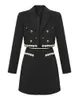 Work Style Black Formal Business 2 Pieces Outfit Suits Ladies Mujer Women Tops Coat Blazer Suit And Mini Skirt Short Set Commute 240122