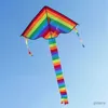 Kite Accessories New Long Tail Rainbow Kite Outdoor Kites Flying Toys Kite For Children Kids M89C