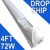 LED w sklepie LED, 4ft 72W 6500K zimny biały, NO-RF RM 4 stopy T8 zintegrowane lampy lampowe LED, Plug In Warehouse Garage Lighting, 4 rzędy, wysoka wyjście, połączenie USASastock