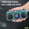 Haut-parleurs portables SANSUI F28 Mini personnes âgées FM Radio extérieure sans fil Bluetooth haut-parleurs MP3 baladeur Hi-fi qualité sonore horloge LED paroles affichage TF YQ240124