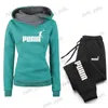 Damen Zweiteilige Hosen Frau Trainingsanzug Zweiteiliges Set Winter Warme Hoodies + Hosen Pullover Sweatshirts Weibliche Jogging Frau Kleidung Sportanzug Outfits T240126