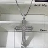 Pendant Necklaces Huitan Hip Hop Cross Necklace for Women with Dazzling CZ Stone Luxury Silver Color Cool Neck Accessories Party Trendy Jewelry YQ240124