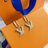 Orecchini designer Love for Woman Brand Simple Letters v Gold Sier Diamond Ring Lady Orecchini Orecchi per le orecchie