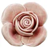 Kwiaty dekoracyjne 10 x różowe meble do drzwi ceramiczna zabytkowe śruby z guziki obejmowały elegancki design w kształcie róży
