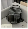 Schultaschen WR 2024 Trend Frauen Rucksack PU Leder Umhängetasche Vintage Große Kapazität Mochila Feminina Braun Reise Marke Daypack