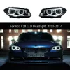 Luz de circulação diurna acessórios do carro streamer indicador de sinal de volta para bmw f10 f18 520i 525i 530i 535i led conjunto do farol 10-17