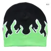 Berets Mulheres Homem Chama Gorros Y2K Knit Hat Skullies Skull Cap