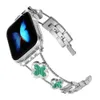 Quadrifoglio Catena metallica Bracciale gioielli conchiglia Cinturino con diamanti Cinturini a maglie Cinturini per Apple Watch Serie 3 4 5 6 7 8 iWatch 41mm 44mm 45mm 49mm