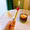 Lighters 2023 Fashion New Match Shape Open Flame Butane Inflatable Lighter Wooden Body Visible Gas Window Creative Men's Special Gift YQ240124