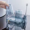 Bath Accessory Set Plastics Toothbrush Holder Mouthwash Cup Multi Function Storage Bathroom Glass Shelf Organize