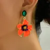 Dangle Earrings Boho Crystal Flower Luxury Beach for Women Bride Wedding Party Pendientes Jewelry Mujer Gifts