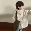 Jackets Kinderen Solid Casual Hapleed Windbreak Boy Girl Baby Fashion Full Sheeves Tops Kid Cotton Loose Coats Infant Pockets Jacket