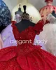 Sparkly Red Butterfly Princess Abiti stile Quinceanera Off spalla Gillter Applique Paillettes Boning vestido de debutante 15 anos