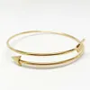 2024 Trendy Delicate Elegant Love Theme Jewelry Tarnish-Free Stainless Steel Gold Silver Color Thin Chain Arrow Bangle