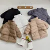 Manteau en duvet pour enfants, veste d'hiver en coton, costumes coréens à col roulé, vêtements d'extérieur épais et chauds, gilet court rembourré, ensembles de 2 pièces pour enfants