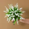 Decorative Flowers Decoration Mariage False Lily Of Valley Artificial White Classic 1 Bunch With 5 Prongs