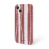 Casos de telefone celular Original Stripe Phone Case Retro Coreano Cute Red Stripe Lattice Silicone Soft Capa para iPhone 12 13 14 Pro Max Ano Novo J240124