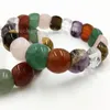 ブレスレットファセットJaspe Tiger's Eye Labradorite Goldstone Crystal Carnelian Aventurine Blue Sand Unakite Beads Elastic Bracelet WFH468