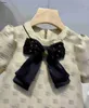 Luxury Girl Dress Hot Diamond Bow Tie Child Kjol Storlek 100-150 fullt tryck av bokstäver Babykläder Kort ärm barn frock jan20