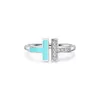 Bague en argent de créateur de mode diamants en cristal bague d'amour bagues de fiançailles en argent sterling S925 pour femmes hommes bagues de mariage pour couples double t marque Saint Valentin