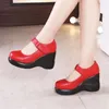 Klänningskor Fashion Wedge Heels Mary Janes Big Size Women High Pumps For Ladies Office Women's Platform Zapatos