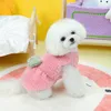 Odzież dla psów sprężyna i jesień ubrania dla zwierzaka kota sukienka zielony różowy łuk polar berberyjski małe średniej wielkości psy