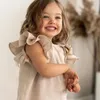 Girl Dresses Born Baby Cotton Dress Flying Sleeve Ruffle Infant Toddler Loose Vestido Vacation Birthday Summer Clothing 0-3Y