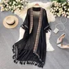 Dames Trenchcoats Retro Borduren Zonwering Shirt Dames Zomer Casual Losse Streetwear Chiffon Lang Vest 2024