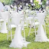 DIY wedding decoration white sheer roll crystal organic gauze fabric wedding arch chair background birthday party decoration 240124