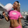 Survêtements pour femmes Synaworld Y2K 2 pièces Ensembles Femmes Tenues Hip Hop Streetwear 2023 T-shirt à manches courtes Shorts Deux tenues Hot et Spicy Sweetheart Sexy