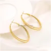 Hoop Huggie Classics 18K Matt Gold Tone Oval Hie örhängen Big Round Earring Party Smycken Sleeper Icke-allergän aus Made Drop Del Dhi7w