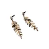 Charm 925 Earrings Super Delicate High-Grade Sense Cat-Eye Micro-Inlaid Leaf Temperament Wheat Ear Drop Delivery Otb6L