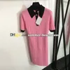 Vestido de malha de manga curta polo pescoço saia de malha cabeça de leão botão vestido de malha camisola de malha vestido feminino vestidos casuais