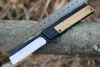 High Quality M7704 Flipper Folding Knife 3Cr13Mov Satin Razor Blade Wood/Steel Handle Outdoor Camping Hiking EDC Pocket Knives with Retail Box