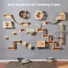 Timers katt klättring ram väggtyp massivt trä vägg väggmonterad leksak stor mjuk stege hoppning plattform katt skrapa träd tillbehör