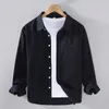 Men's Casual Shirts Spring 25% Linen 75% Cotton Long Sleeve Shirt Business Polo Tops Brand Formal