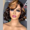 Braziliaans 613 Blonde Bob Wig Ombre Short Bob Wigs Simulatie Human Hair HD Transparante kant vooraanpruiken Body Wave Sluiting pruik