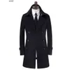 Khaki Black Beige Double Breasted Mens Trench Coats Man Long Coat Men Clothes Slim Fit Cotton Overcoat Plus R0zt