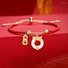 Charm Bracelets Chinese Style Zodiac Dragon Bracelet For Women Lucky Red Rope Blessing Girls Xmas Year Jewelry Birthay Gifts