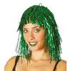 1 peluca azul brillante lámina de mujer peluca pequeña juego de purpurina verde borlas de mujer fibras de mujer 240124