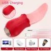 Vibratorer realistiska slickande tungor rosvibratorer för kvinnor bröstvårtor klitoris stimulering sexleksaker för vuxna kvinnliga par10 hastigheter